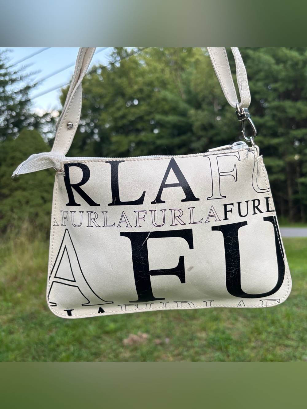 Furla Leather Logo Print Shoulder Bag